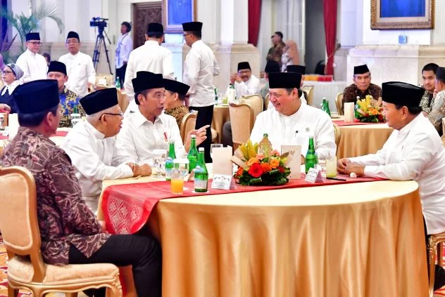 Prabowo Subianto dan Jokowi Bersama-sama di Acara Bukber di Istana Negara