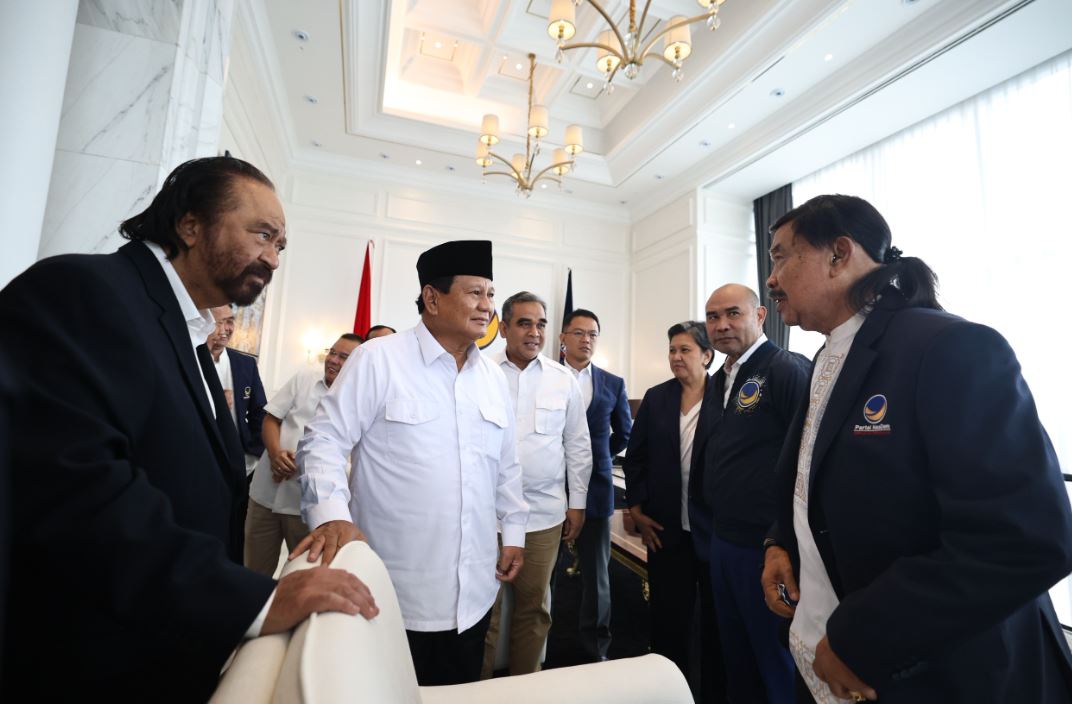 Prabowo Subianto Bertemu Surya Paloh di NasDem Tower: Kehadiran Saya untuk Menghormati