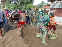 TMMD: Warga-TNI Gotong Royong Perbaiki Jalan Desa Kaliwungu Cilacap